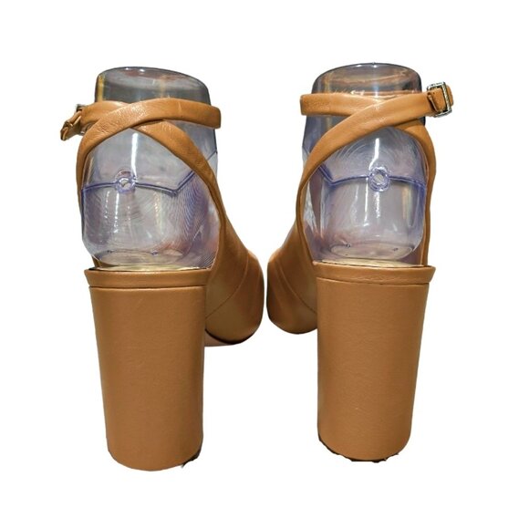 Jessica Simpson Mylana Leather Block Heel Pumps Size 7 Almond Toe Ankle Strap - Picture 6 of 10